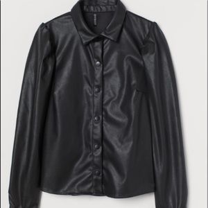 NWOT H&M FAUX LEATHER BLOUSE 🛹